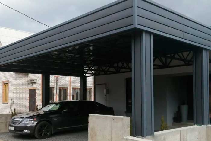 Навес для машины из металлопрофиля